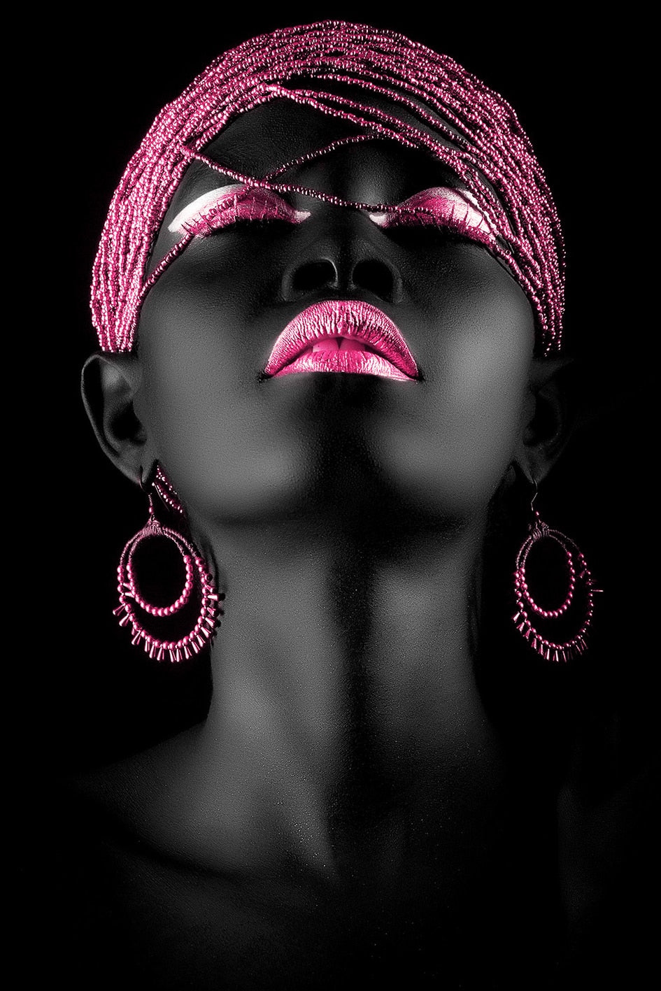 African Woman Wall Art Canvas. Living Room Abstract Photo Art Canvas. Black Beauty Designer Art. Modern Home Decor Art. WickedYo.